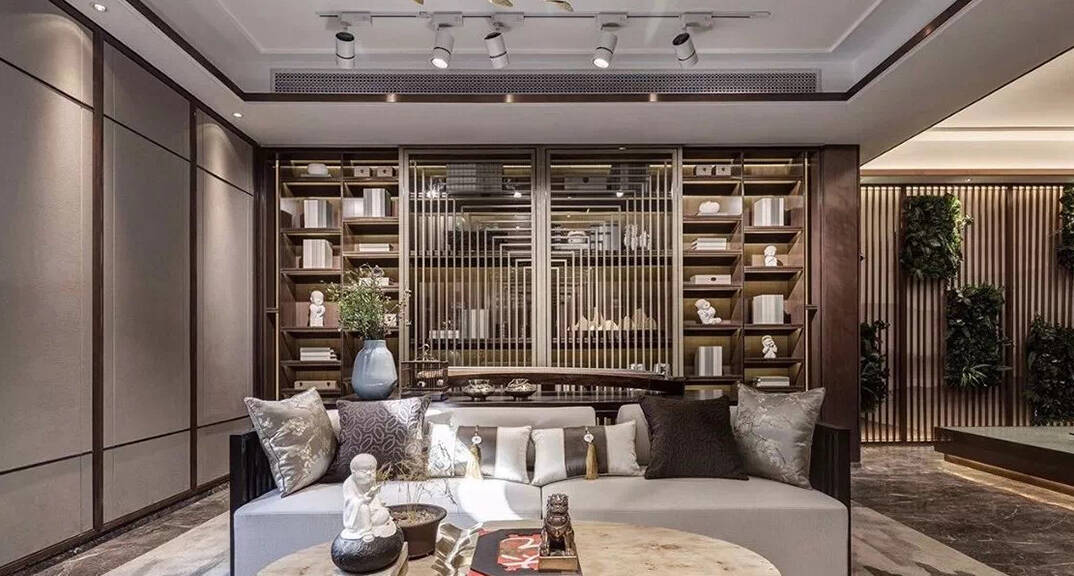 骊山国际 420㎡ 别墅 新中式气概书房月博效果图