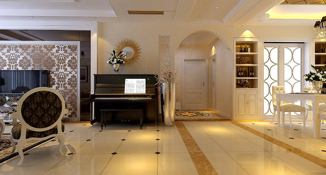 海情御园147㎡三室二厅新简欧气概月博效果图