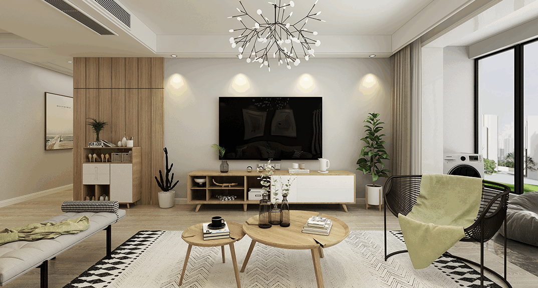 世纪华庭127㎡别墅走廊过道北欧气概月博案例效果图