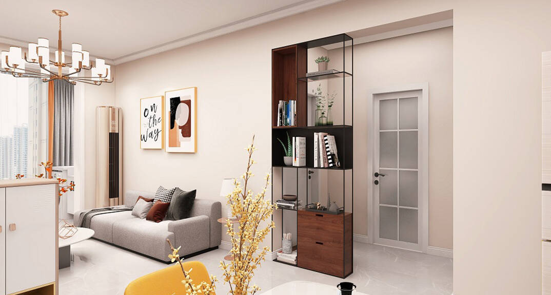 鑫江桂花园2室1厅81平客厅简约气概月博效果图