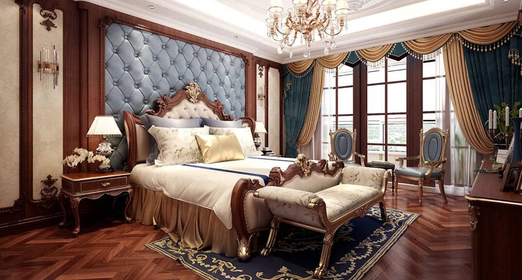 阚济浪至公海岸296平别墅简欧气概月博效果图-二楼次卧