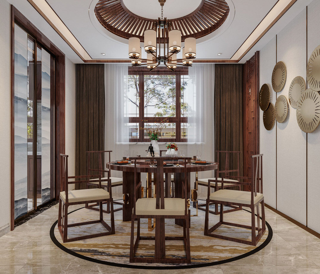 中欧金茂墅220㎡别墅中式气概餐厅月博效果图.jpg
