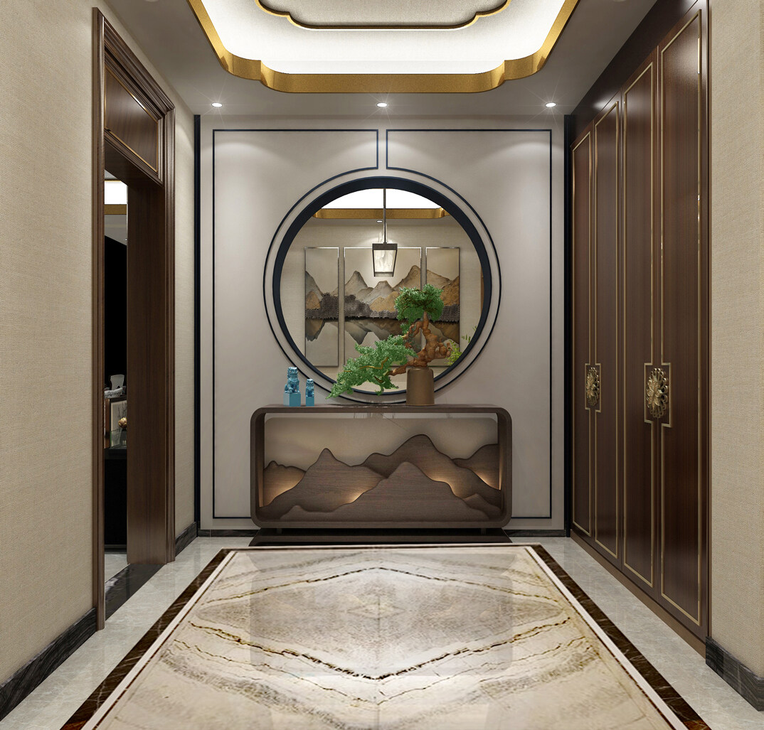 桂花园280㎡别墅入户玄关新中式气概月博案例效果图-详细.jpg