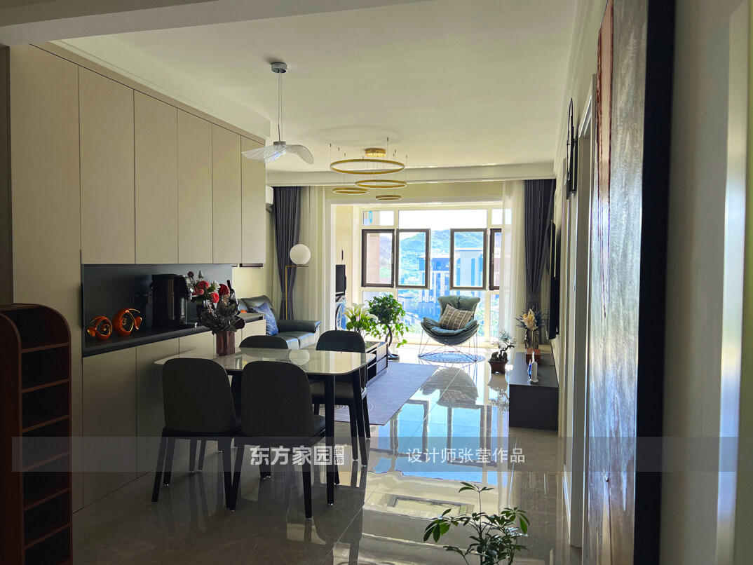 北涧圣水苑95㎡三室一厅客餐厅轻奢气概月博实景图-详细2.jpg